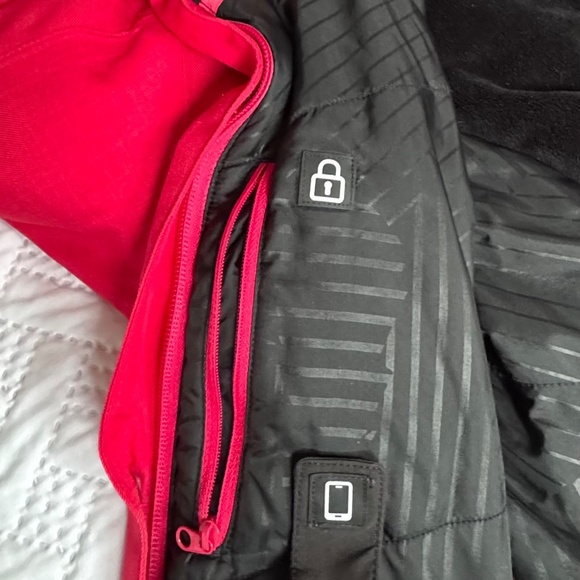 Salomon Red Winter Snow Jacket Coat Sporty Ski Snowboard Activewear Woman XL - Picture 12 of 13